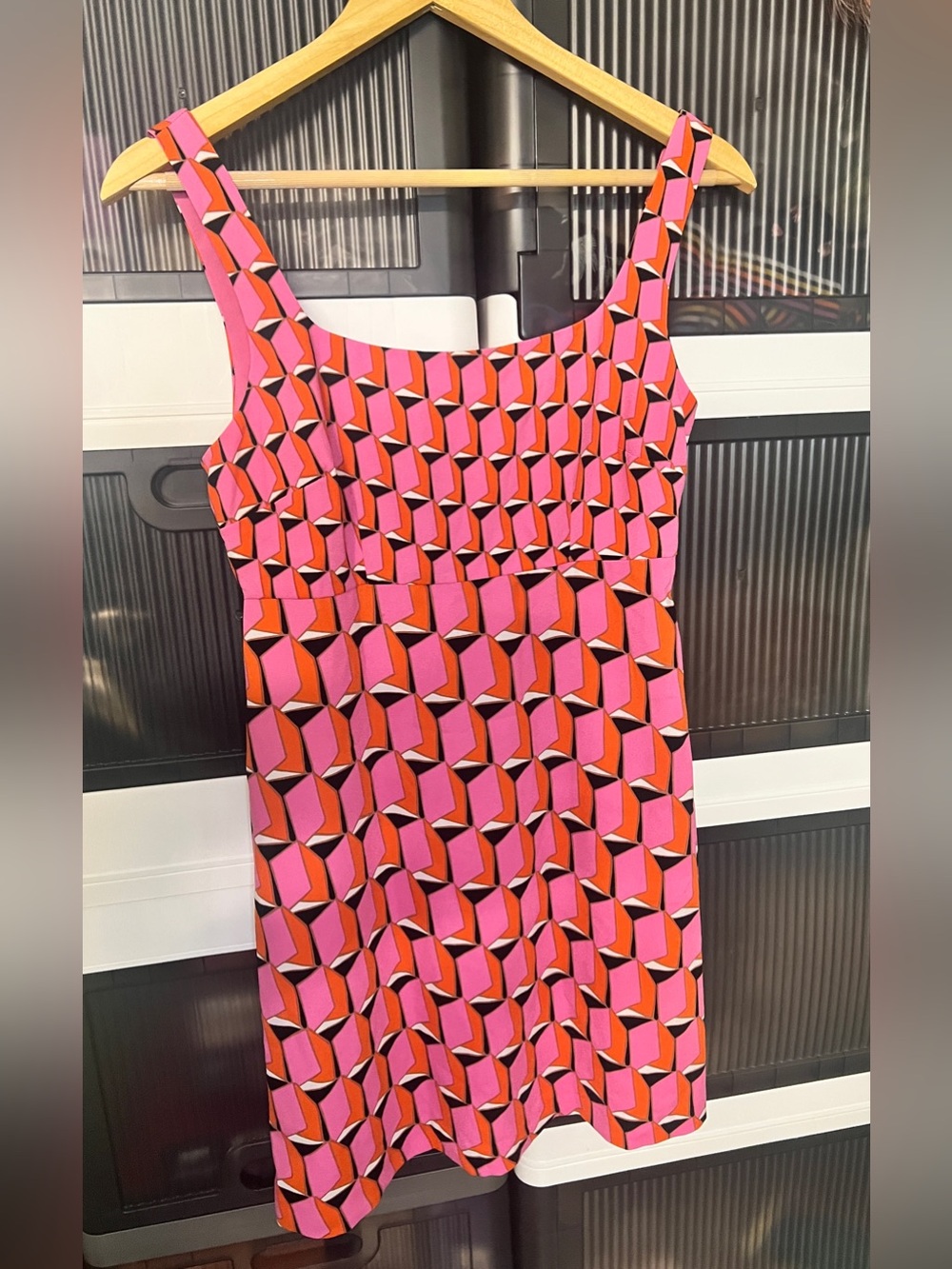 Diane Von Furstenberg X Target Pink and Orange Geometric Mini Dress Size 2
